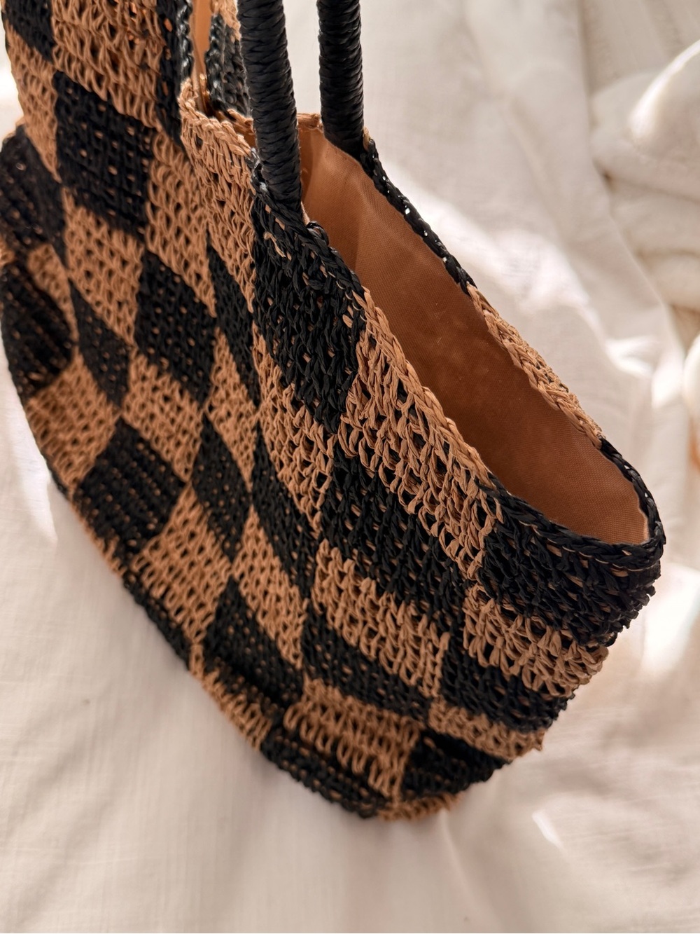 Gap Gingham Straw Tote Bag - Picture 9 of 11
